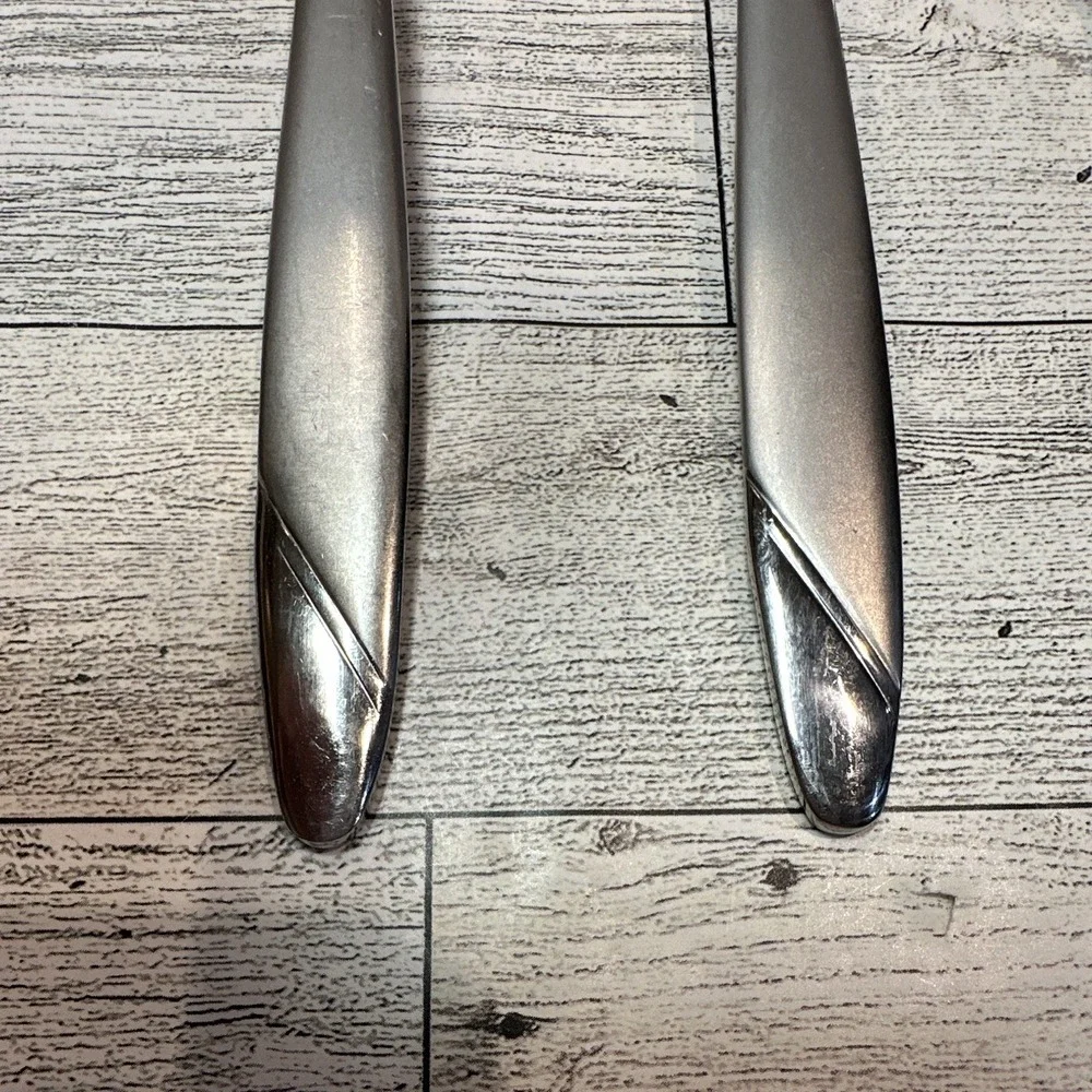 Oneida Risotto Stainless Flatware 4PC Shiny /Satin Silver Retired Serving Pieces